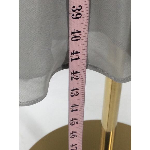 FORMAL SZ 8 M grey ruffle corset lace up hi low vneck faux wrap dress NEW B132 - Picture 4 of 9